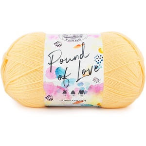 Lion Brand Yarn Pound of Love, Large Value Yarn for Knitting, Crochet, and Crafts, Vanilla, 1 Pack(Honey Bee)