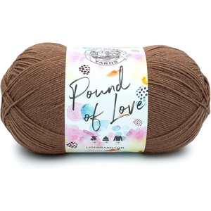 Lion Brand Yarn Pound of Love, Large Value Yarn for Knitting, Crochet, and Crafts, Vanilla, 1 Pack(Mocha)