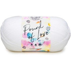Lion Brand Yarn Pound of Love, Large Value Yarn for Knitting, Crochet, and Crafts, Vanilla, 1 Pack(White)