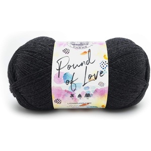 Lion Brand Yarn Pound of Love, Value Yarn, Large Yarn for Knitting and Crochet, Cerise, 1 Pack(Charcoal)