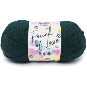 Lion Brand Yarn Pound of Love, Value Yarn, Large Yarn for Knitting and Crochet, Cerise, 1 Pack(Hunter Green)