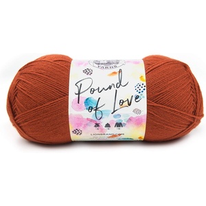 Lion Brand Yarn Pound of Love, Value Yarn, Large Yarn for Knitting and Crochet, Cerise, 1 Pack(Pumpkin Spice)
