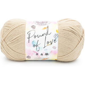 Lion Brand Yarn Pound of Love, Value Yarn, Large Yarn for Knitting and Crochet, Cerise, 1 Pack(Sugar Cookie)