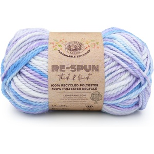 Lion Brand Yarn, Re-Spun Thick & Quick Super Bulky Yarn for Knitting, Crochet, and Crafts, Wisteria, 1 Pack, Soft Fiber for Chunky Blankets, Bulky Throws, and Cozy Sweaters(Hyacinth)