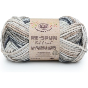 Lion Brand Yarn, Re-Spun Thick & Quick Super Bulky Yarn for Knitting, Crochet, and Crafts, Wisteria, 1 Pack, Soft Fiber for Chunky Blankets, Bulky Throws, and Cozy Sweaters(Sable)