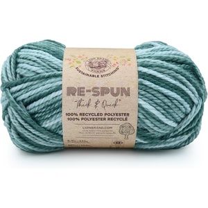 Lion Brand Yarn, Re-Spun Thick & Quick Super Bulky Yarn for Knitting, Crochet, and Crafts, Wisteria, 1 Pack, Soft Fiber for Chunky Blankets, Bulky Throws, and Cozy Sweaters(Mint Julep)