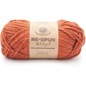 Lion Brand Yarn, Re-Spun Thick & Quick Super Bulky Yarn for Knitting, Crochet, and Crafts, Wisteria, 1 Pack, Soft Fiber for Chunky Blankets, Bulky Throws, and Cozy Sweaters(Cinnamon Stick)