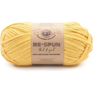 Lion Brand Yarn, Re-Spun Thick & Quick Super Bulky Yarn for Knitting, Crochet, and Crafts, Wisteria, 1 Pack, Soft Fiber for Chunky Blankets, Bulky Throws, and Cozy Sweaters(Sunshine)