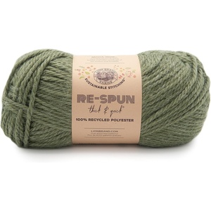 Lion Brand Yarn, Re-Spun Thick & Quick Super Bulky Yarn for Knitting, Crochet, and Crafts, Wisteria, 1 Pack, Soft Fiber for Chunky Blankets, Bulky Throws, and Cozy Sweaters(Evergreen)