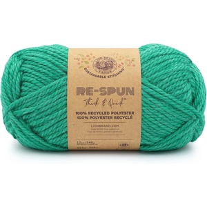 Lion Brand Yarn, Re-Spun Thick & Quick Super Bulky Yarn for Knitting, Crochet, and Crafts, Wisteria, 1 Pack, Soft Fiber for Chunky Blankets, Bulky Throws, and Cozy Sweaters(Jade)