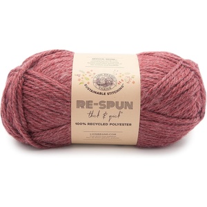 Lion Brand Yarn, Re-Spun Thick & Quick Super Bulky Yarn for Knitting, Crochet, and Crafts, Wisteria, 1 Pack, Soft Fiber for Chunky Blankets, Bulky Throws, and Cozy Sweaters(Dark Cherry)