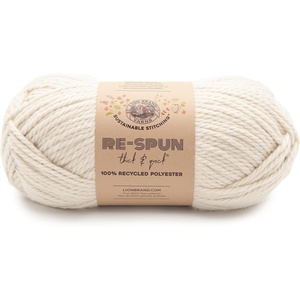Lion Brand Yarn, Re-Spun Thick & Quick Super Bulky Yarn for Knitting, Crochet, and Crafts, Wisteria, 1 Pack, Soft Fiber for Chunky Blankets, Bulky Throws, and Cozy Sweaters(Whipped Cream)