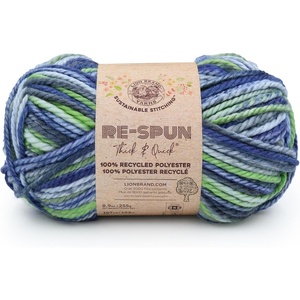 Lion Brand Yarn, Re-Spun Thick & Quick Super Bulky Yarn for Knitting, Crochet, and Crafts, Wisteria, 1 Pack, Soft Fiber for Chunky Blankets, Bulky Throws, and Cozy Sweaters(Riverside)