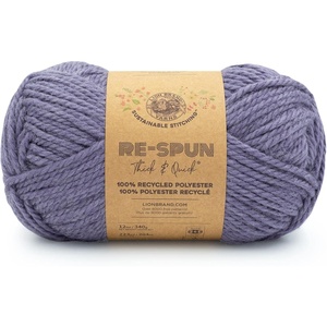 Lion Brand Yarn, Re-Spun Thick & Quick Super Bulky Yarn for Knitting, Crochet, and Crafts, Wisteria, 1 Pack, Soft Fiber for Chunky Blankets, Bulky Throws, and Cozy Sweaters(Acai)