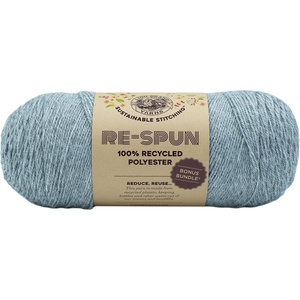 Lion Brand Yarn, Recycled Polyester Re-Spun Bonus Bundle Yarn for Crocheting and Knitting, Silver, 1 Pack
