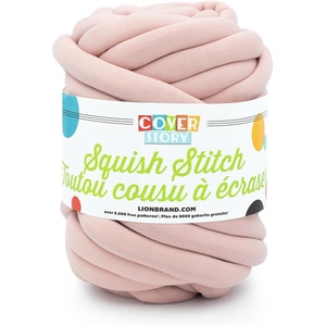 Lion Brand Yarn, Super Bulky Blanket Cover Story Squish Stitch Yarn for Knitting and Crochet, Navy Peony, 1 Pack(Sweet Pink)