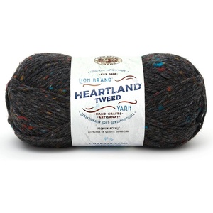 Lion Brand Yarn, Worsted-Weight Heartland Yarn for Knitting, Crocheting, and Crafting, Virgin Islands, 1 Pack(Black Canyon Tweed)