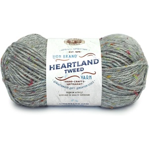 Lion Brand Yarn, Worsted-Weight Heartland Yarn for Knitting, Crocheting, and Crafting, Virgin Islands, 1 Pack(Mount Rainier Tweed)