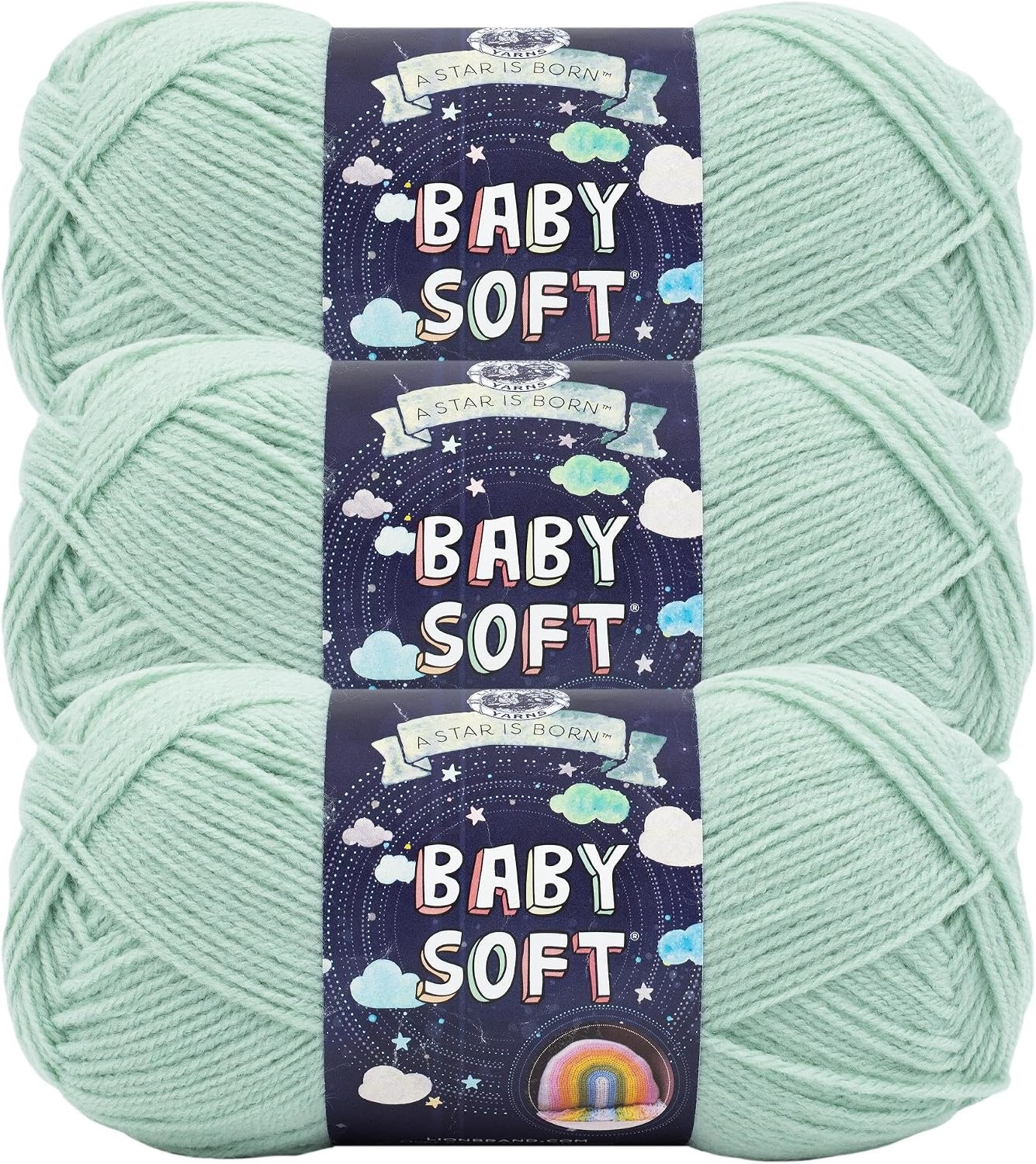 image:image1 Skein Lion Brand Yarn Babysoft Baby Yarn Yarn Sweet PeaDusty Green