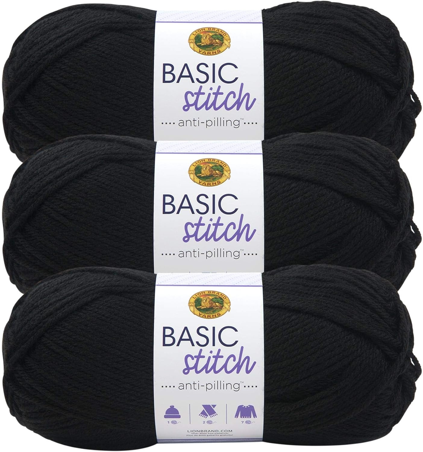 image:image1 Skein Lion Brand Yarn Basic Stitch Anti Pilling Yarn FairviewBlack
