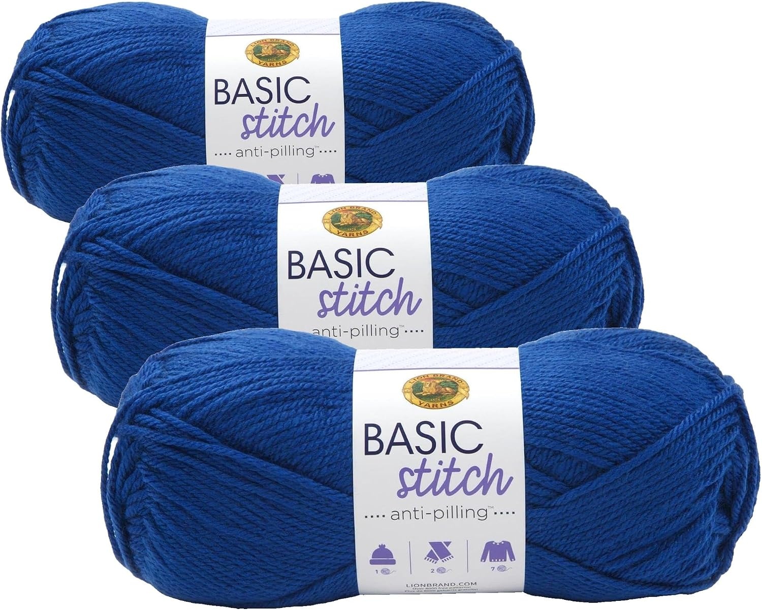 image:image1 Skein Lion Brand Yarn Basic Stitch Anti Pilling Yarn FairviewRoyal Blue
