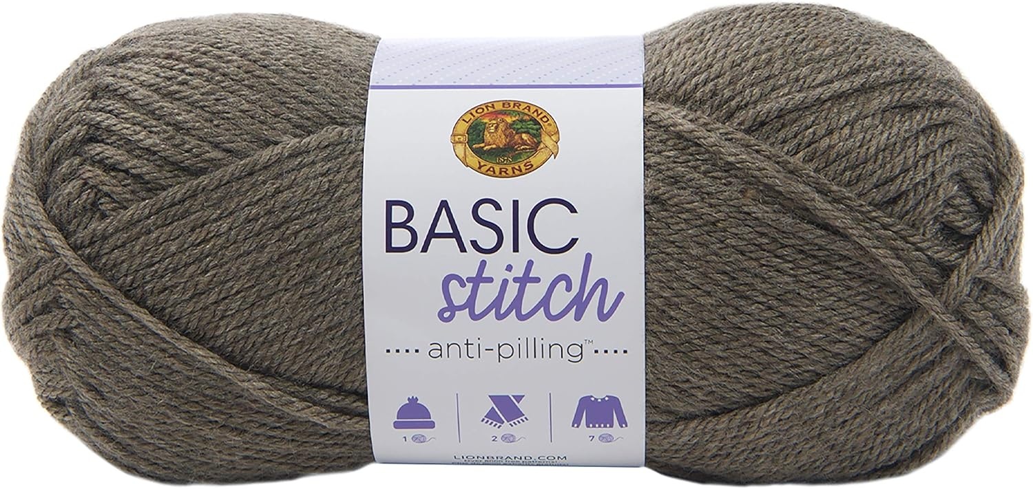 image:image1 Skein Lion Brand Yarn Basic Stitch Anti Pilling Yarn FairviewTaupe Heather