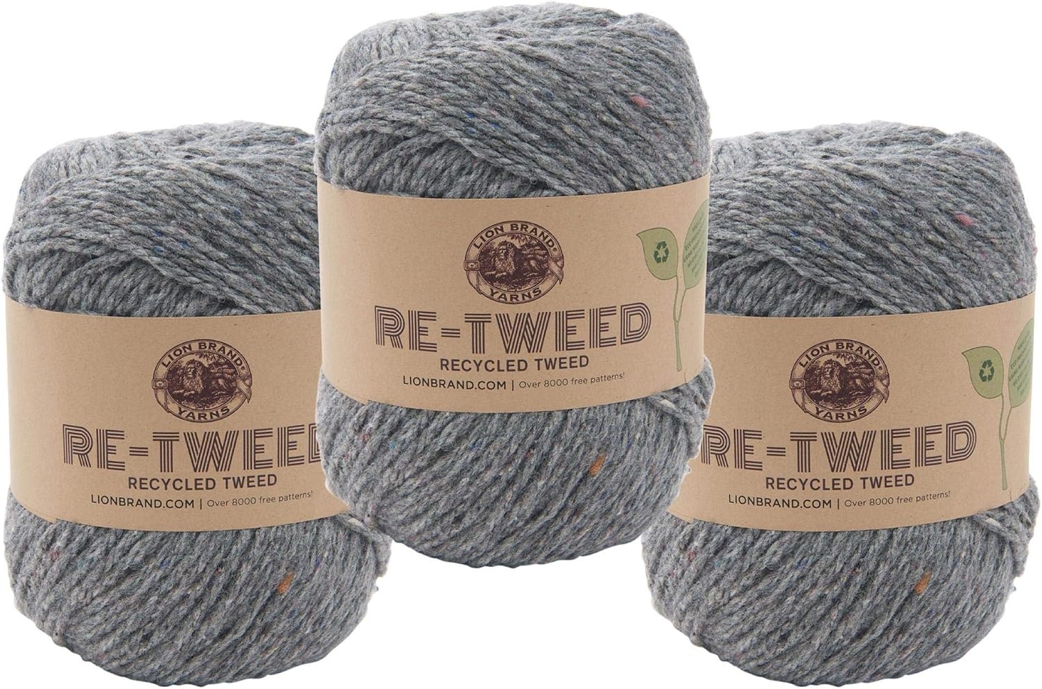 image:image1 Skein Lion Brand Yarn ReTweed Yarn HayArctic Ice