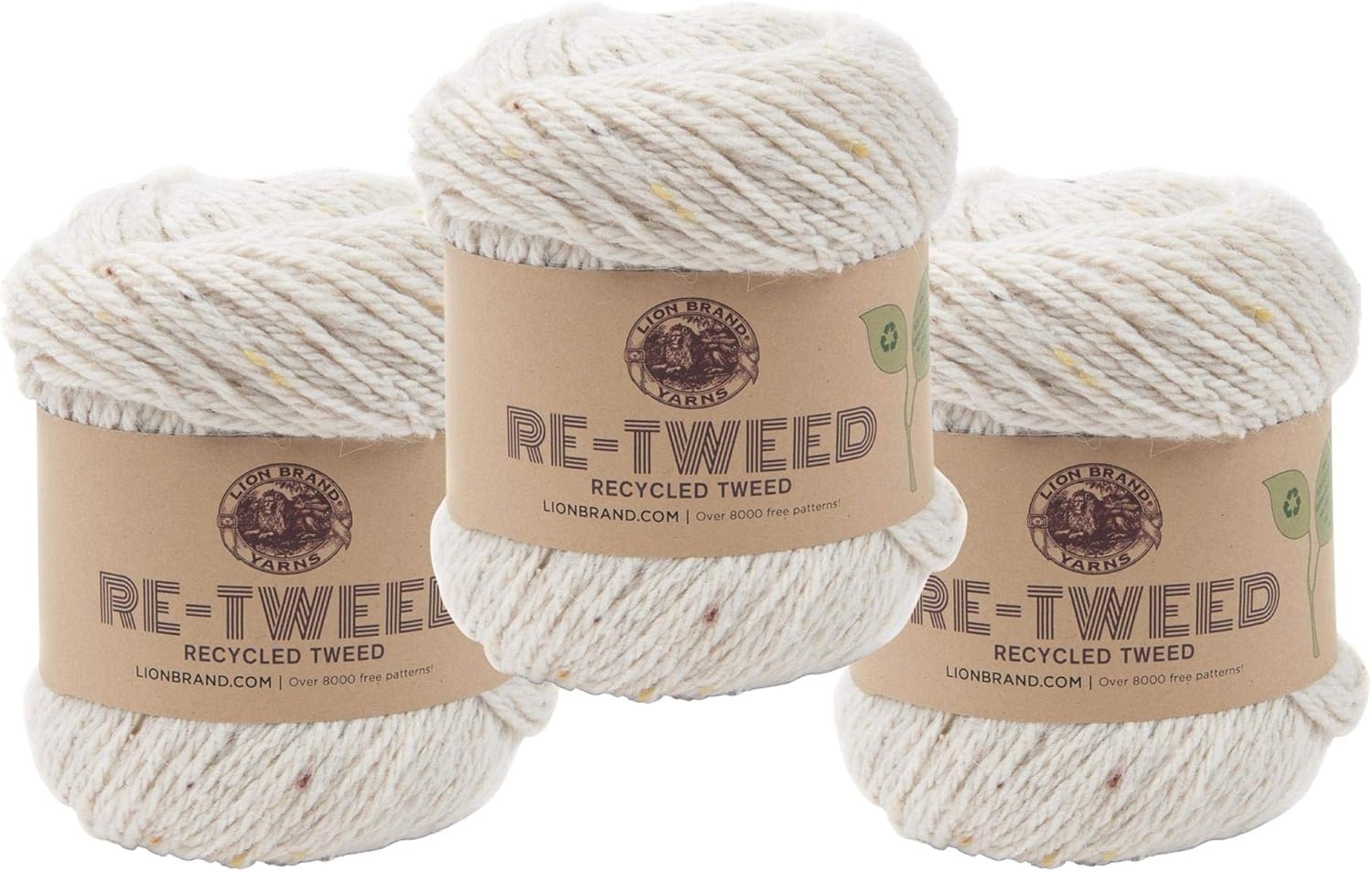 image:image1 Skein Lion Brand Yarn ReTweed Yarn HayHay