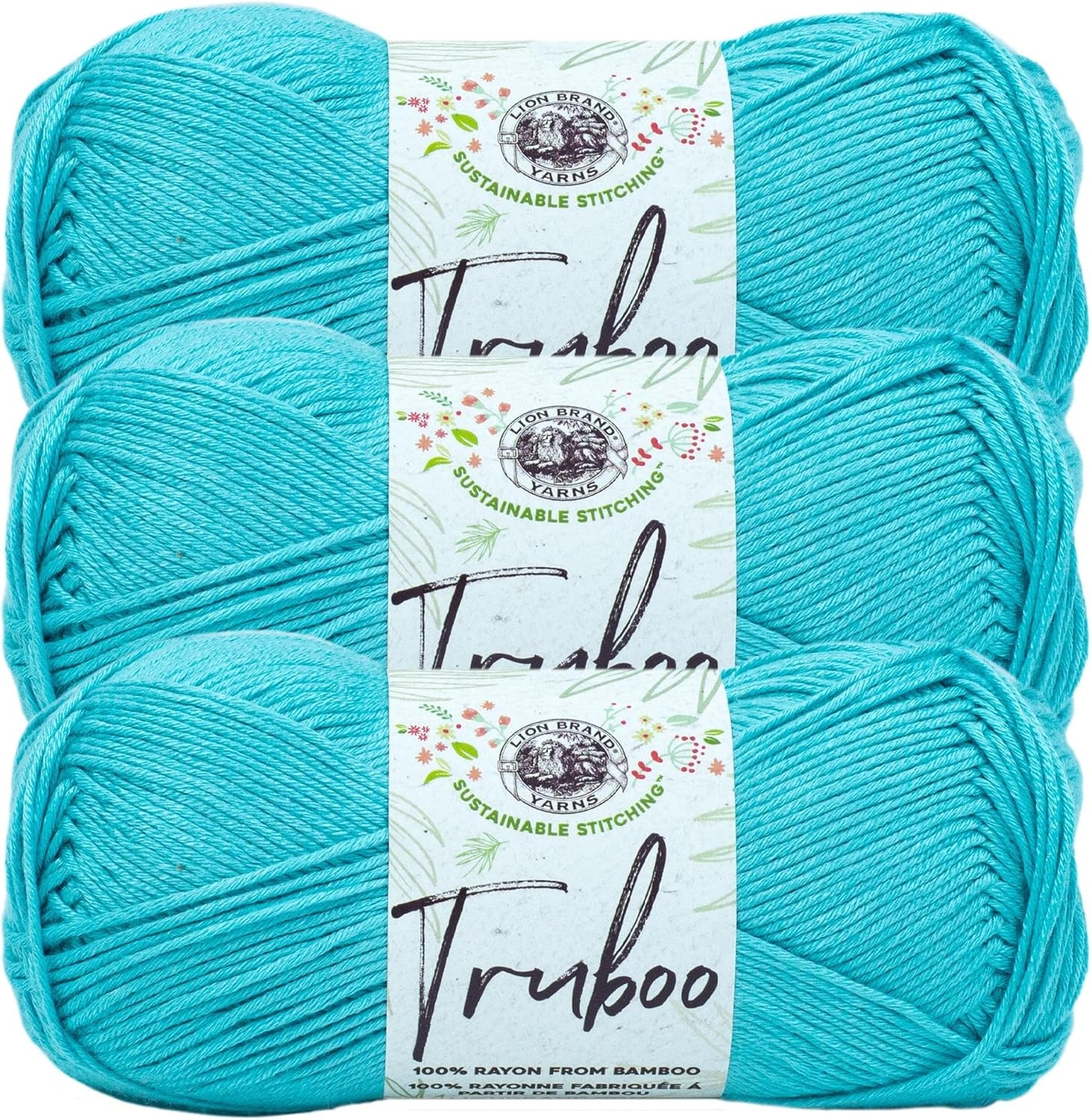 image:image1 Skein Lion Brand Yarn Truboo Yarn Light PinkAqua