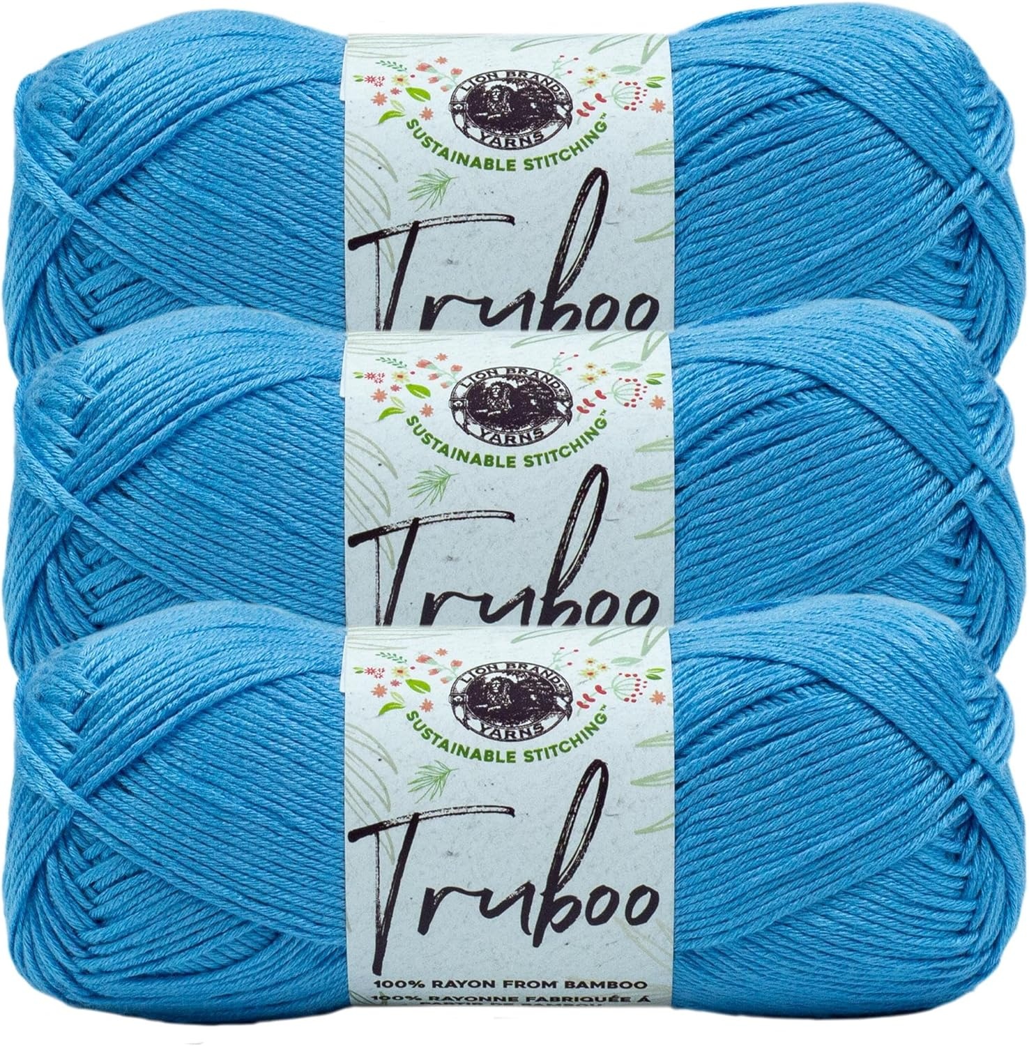 image:image1 Skein Lion Brand Yarn Truboo Yarn Light PinkBlue
