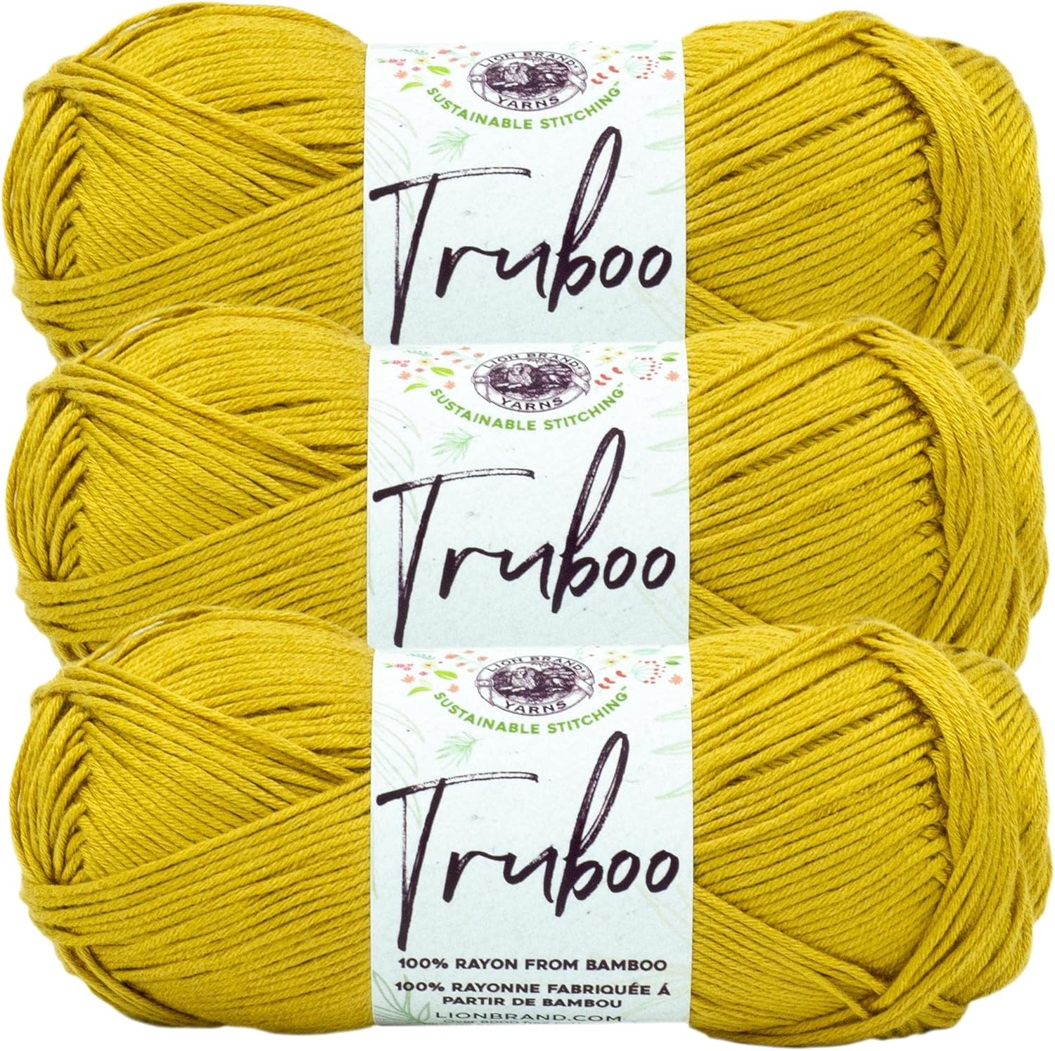 image:image1 Skein Lion Brand Yarn Truboo Yarn Light PinkGoldenrod