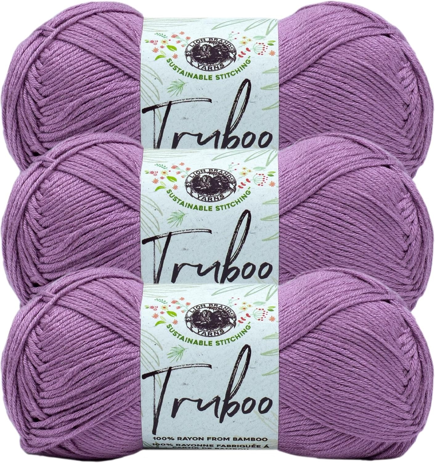 image:image1 Skein Lion Brand Yarn Truboo Yarn Light PinkMauve