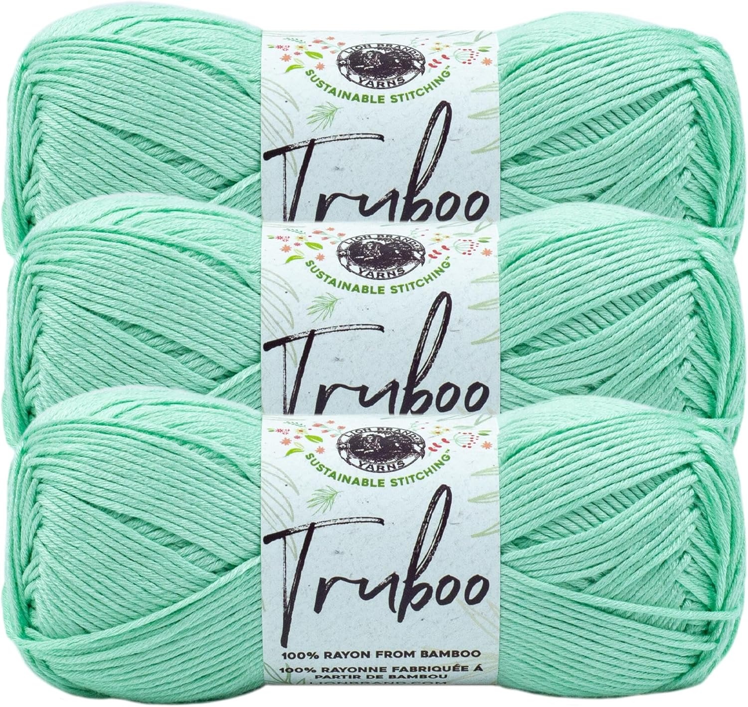 image:image1 Skein Lion Brand Yarn Truboo Yarn Light PinkMint