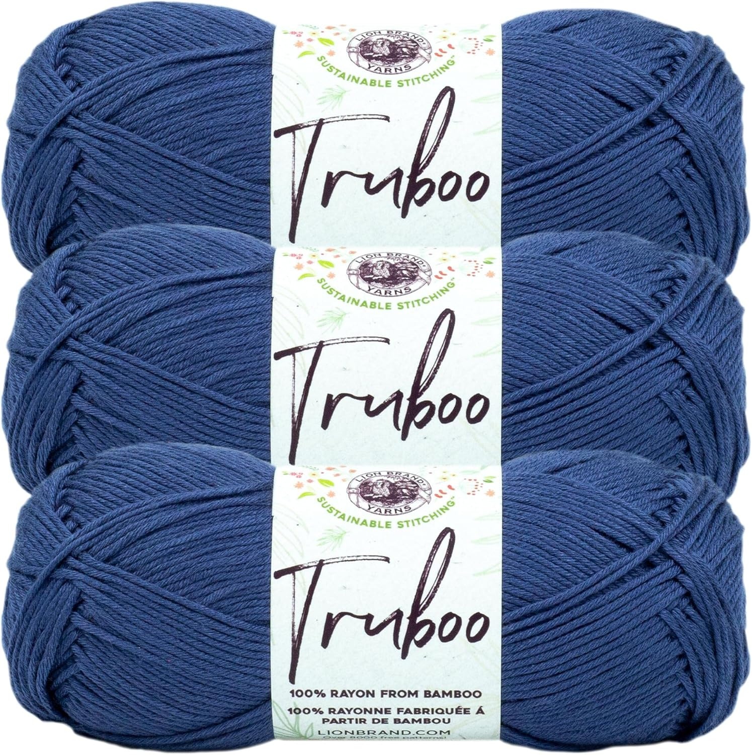 image:image1 Skein Lion Brand Yarn Truboo Yarn Light PinkNavy
