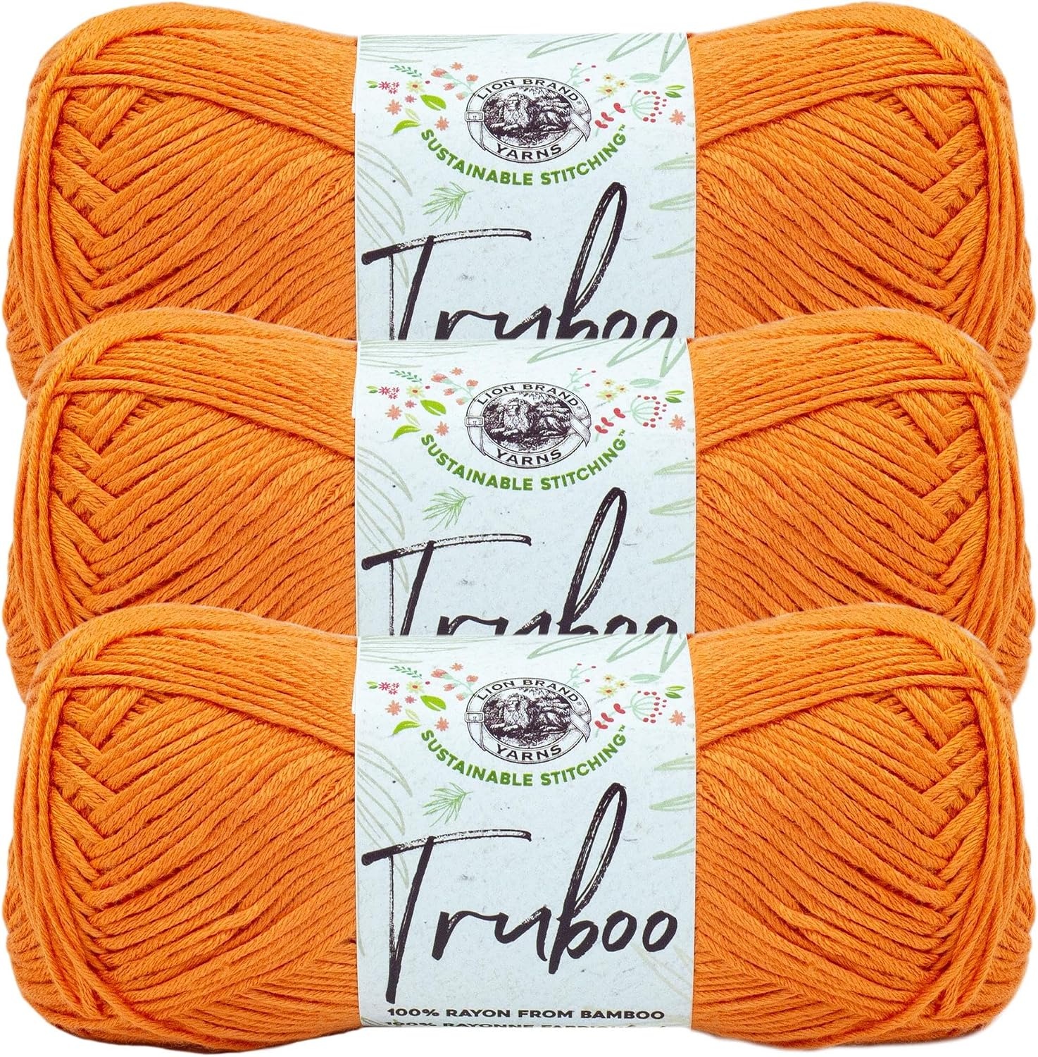 image:image1 Skein Lion Brand Yarn Truboo Yarn Light PinkTangerine