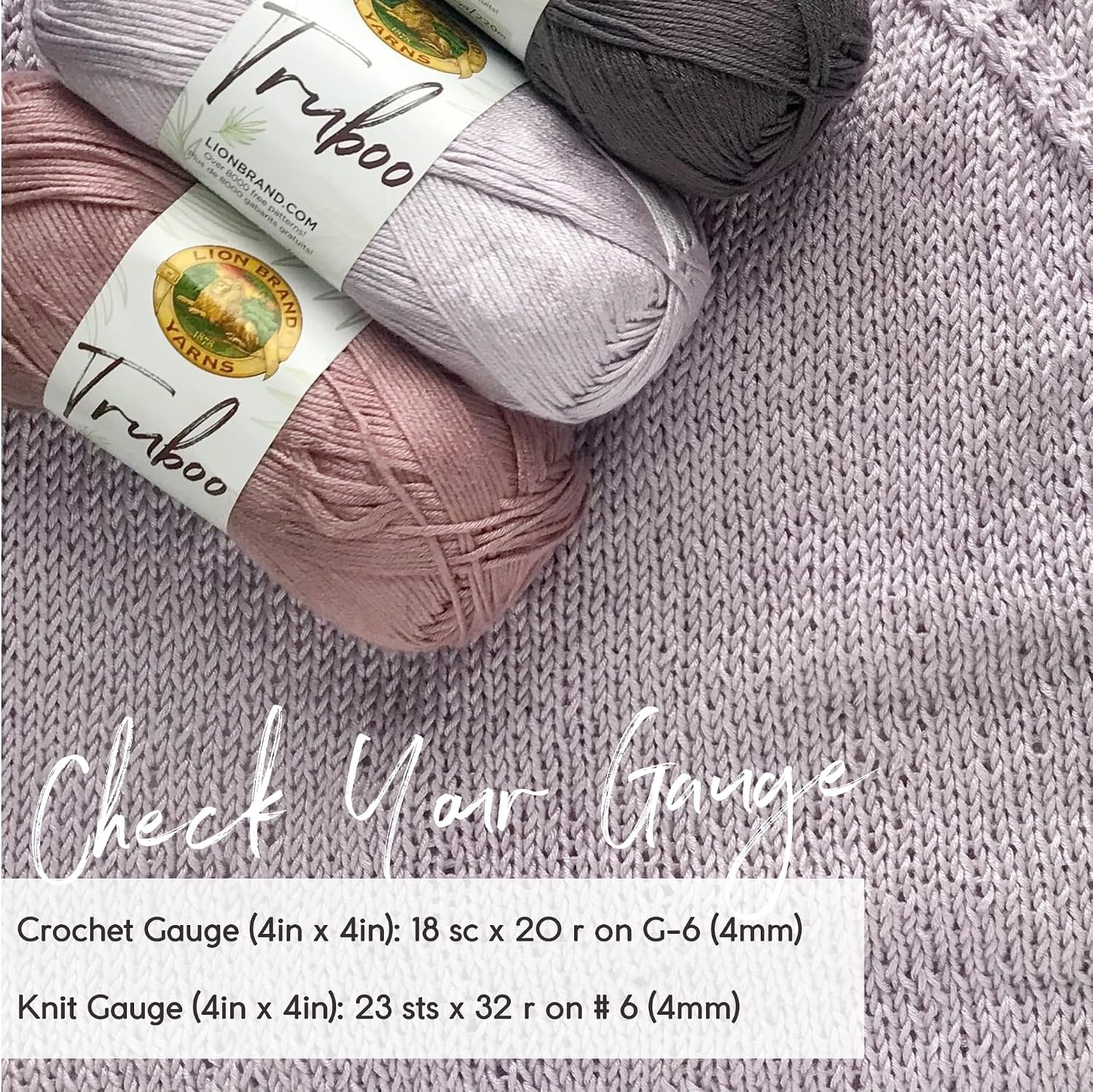 image:image1 Skein Lion Brand Yarn Truboo Yarn Light PinkWhite