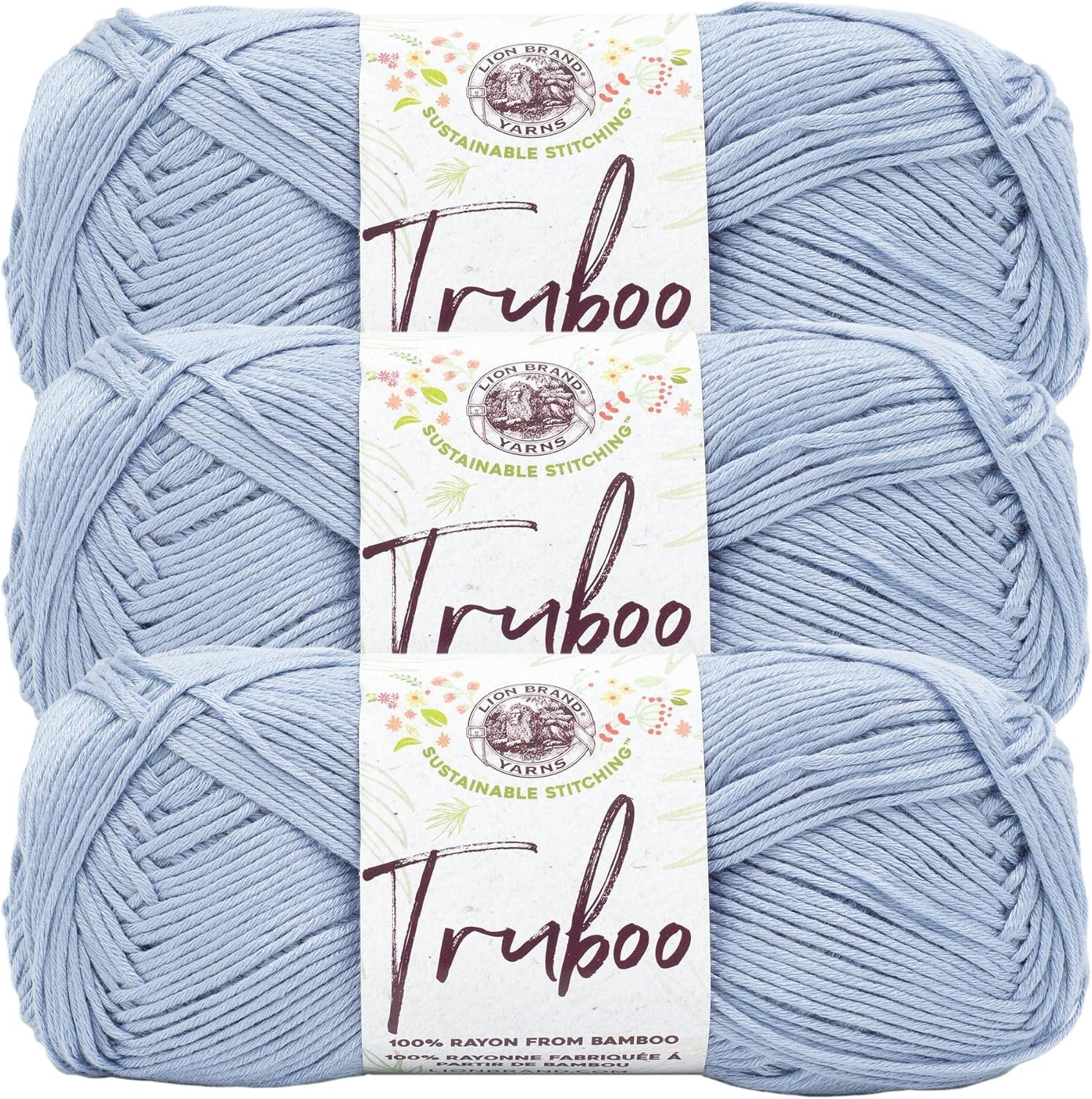 image:image1 Skein Lion Brand Yarn Truboo Yarn WhiteBreeze