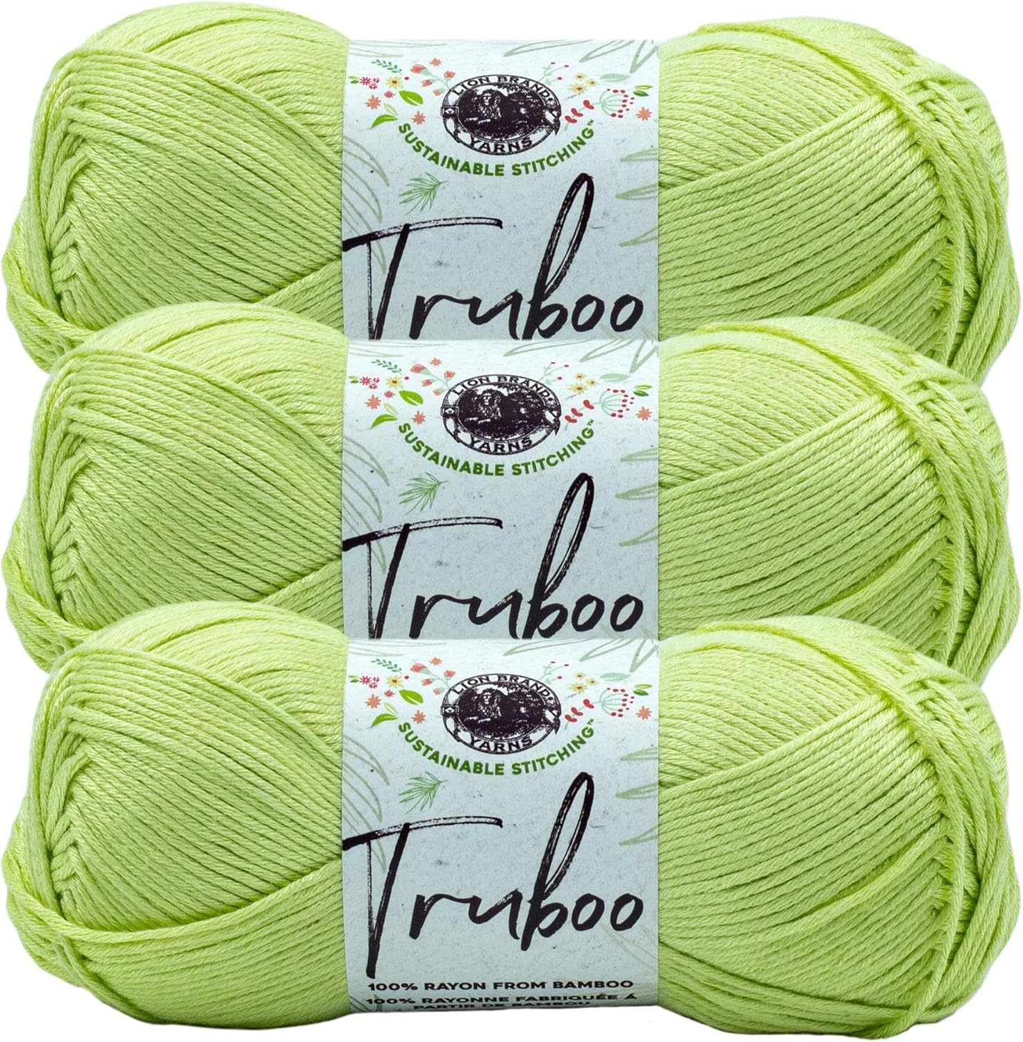 image:image1 Skein Lion Brand Yarn Truboo Yarn WhiteCelery