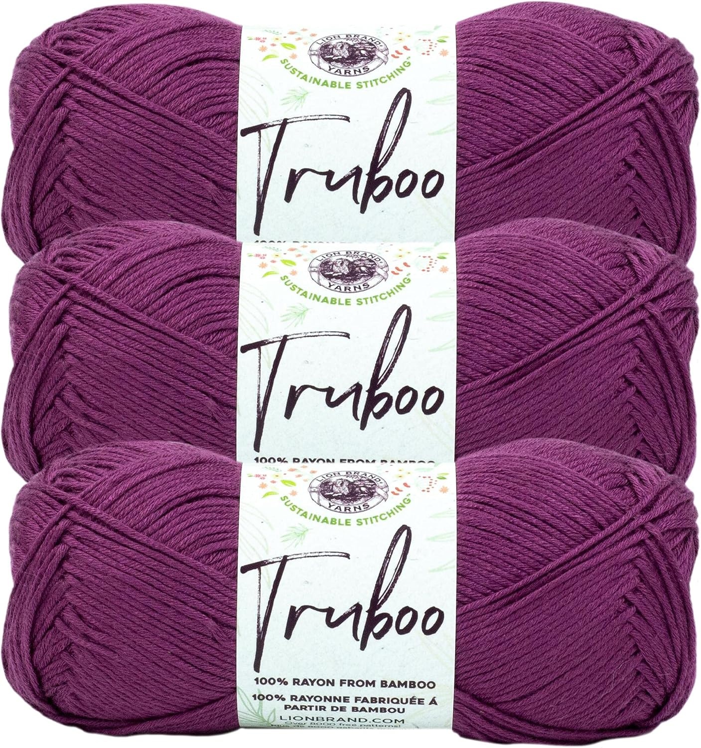 image:image1 Skein Lion Brand Yarn Truboo Yarn WhiteMulberry