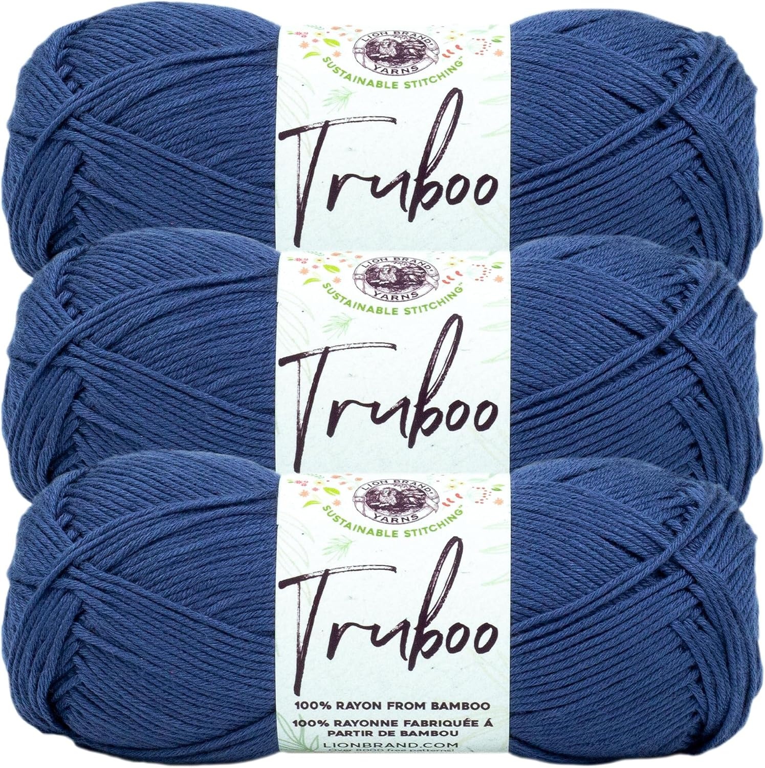 image:image1 Skein Lion Brand Yarn Truboo Yarn WhiteNavy