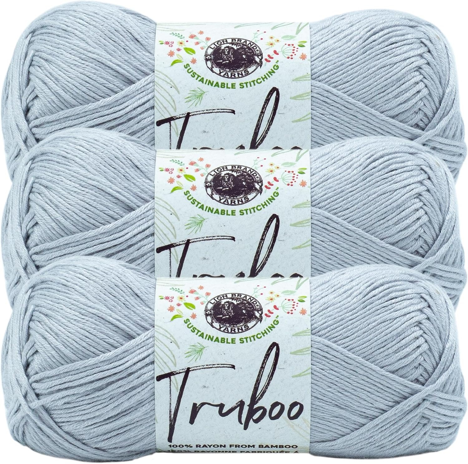 image:image1 Skein Lion Brand Yarn Truboo Yarn WhiteSilver