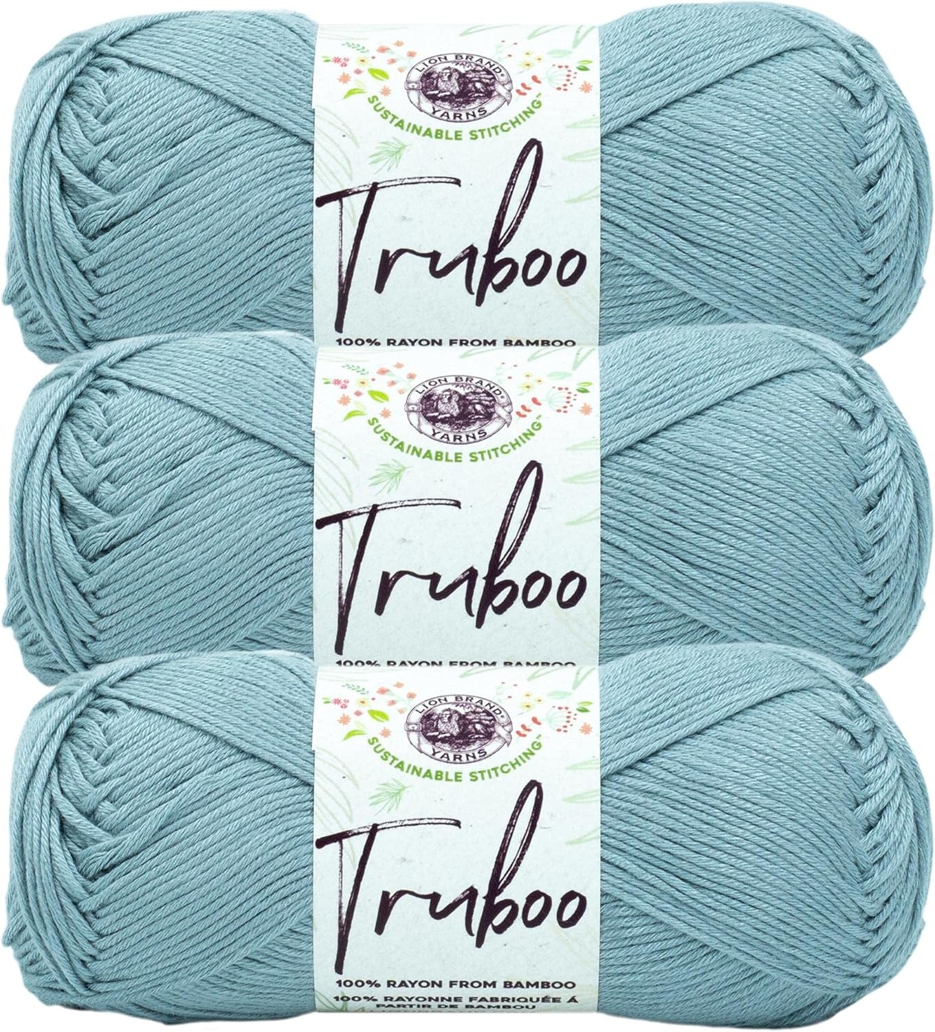 image:image1 Skein Lion Brand Yarn Truboo Yarn WhiteSky