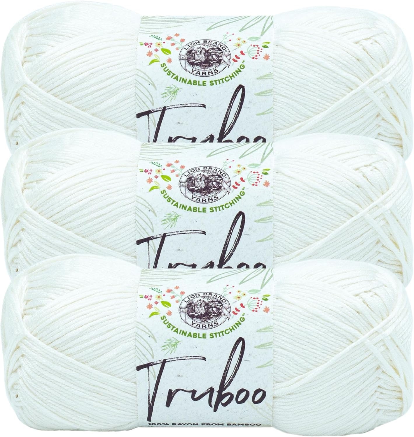 image:image1 Skein Lion Brand Yarn Truboo Yarn WhiteWhite