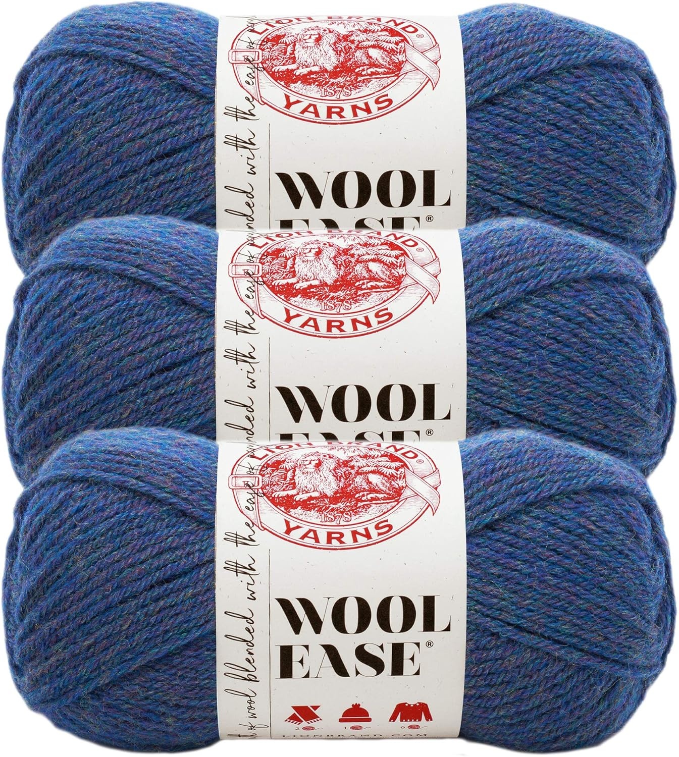 image:image3 Pack Lion Brand Yarn 620087 WoolEase Yarn ArrowwoodBlue Mist