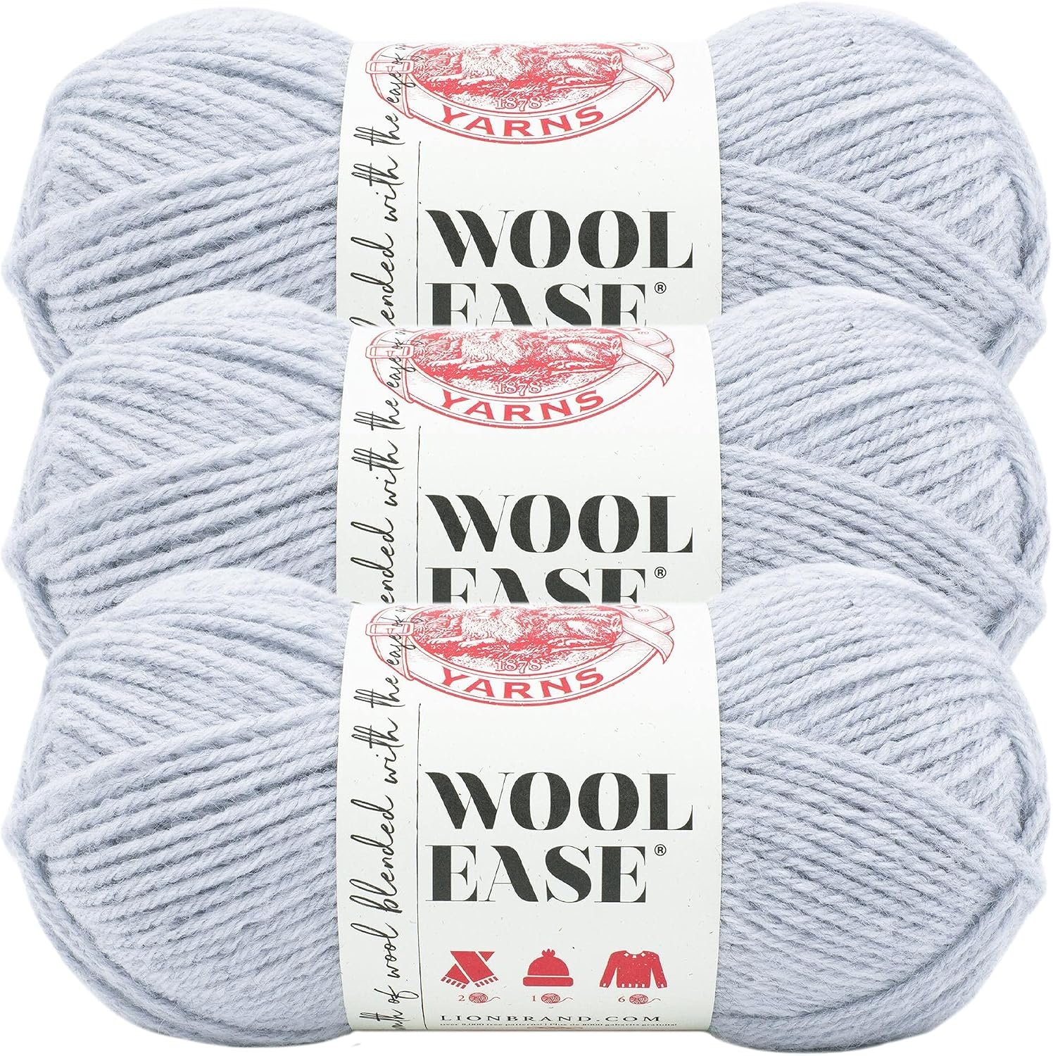 image:image3 Pack Lion Brand Yarn 620087 WoolEase Yarn ArrowwoodIcicle