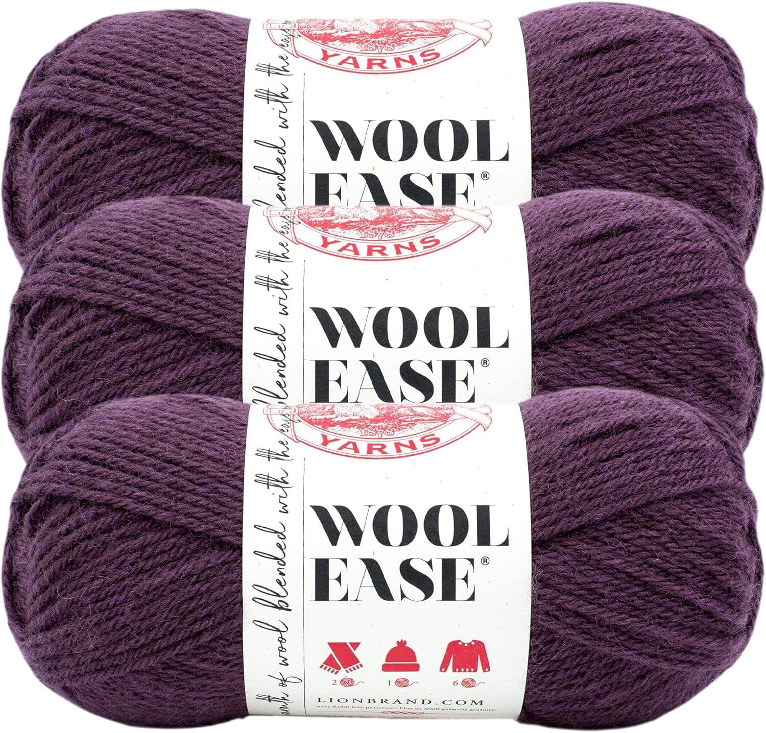 image:image3 Pack Lion Brand Yarn 620087 WoolEase Yarn ArrowwoodRaindrops
