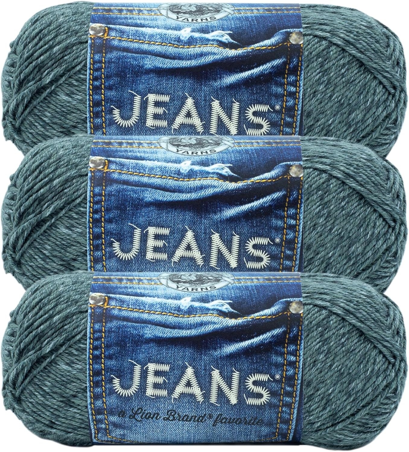 image:image3 Pack Lion Brand Yarn Jeans Yarn B NewVintage