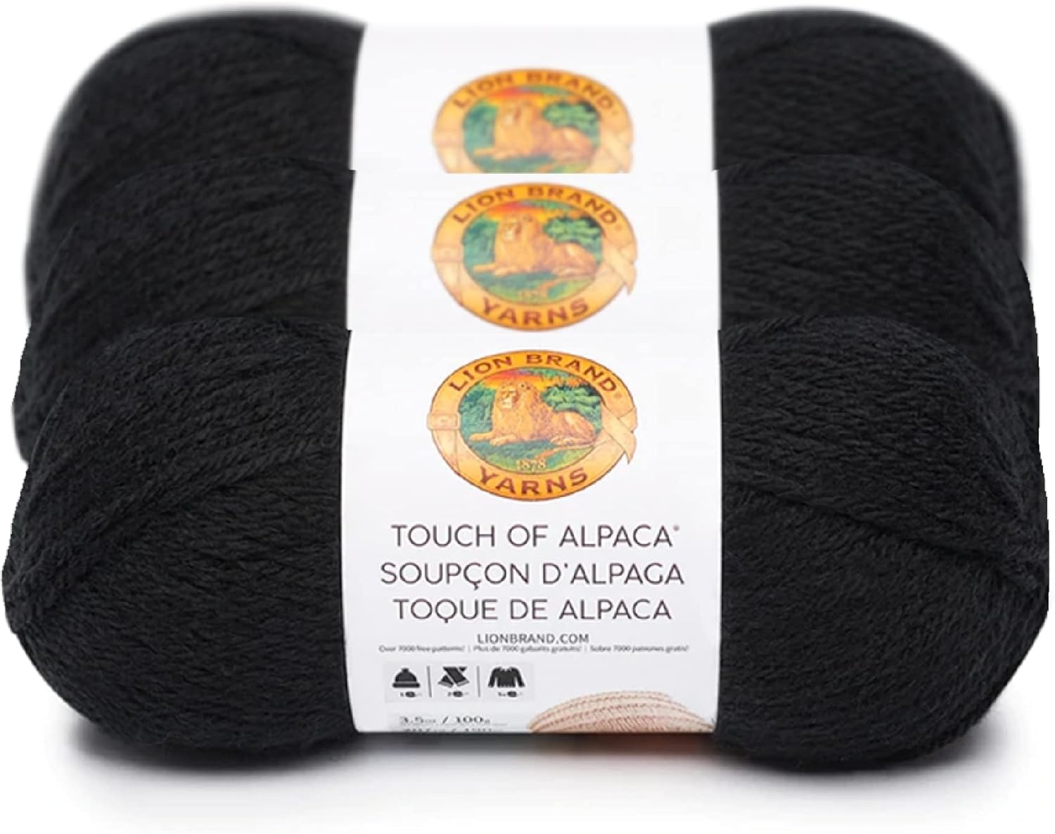 image:image3 Pack Lion Brand Yarn Touch of Alpaca Yarn CrimsonBlack