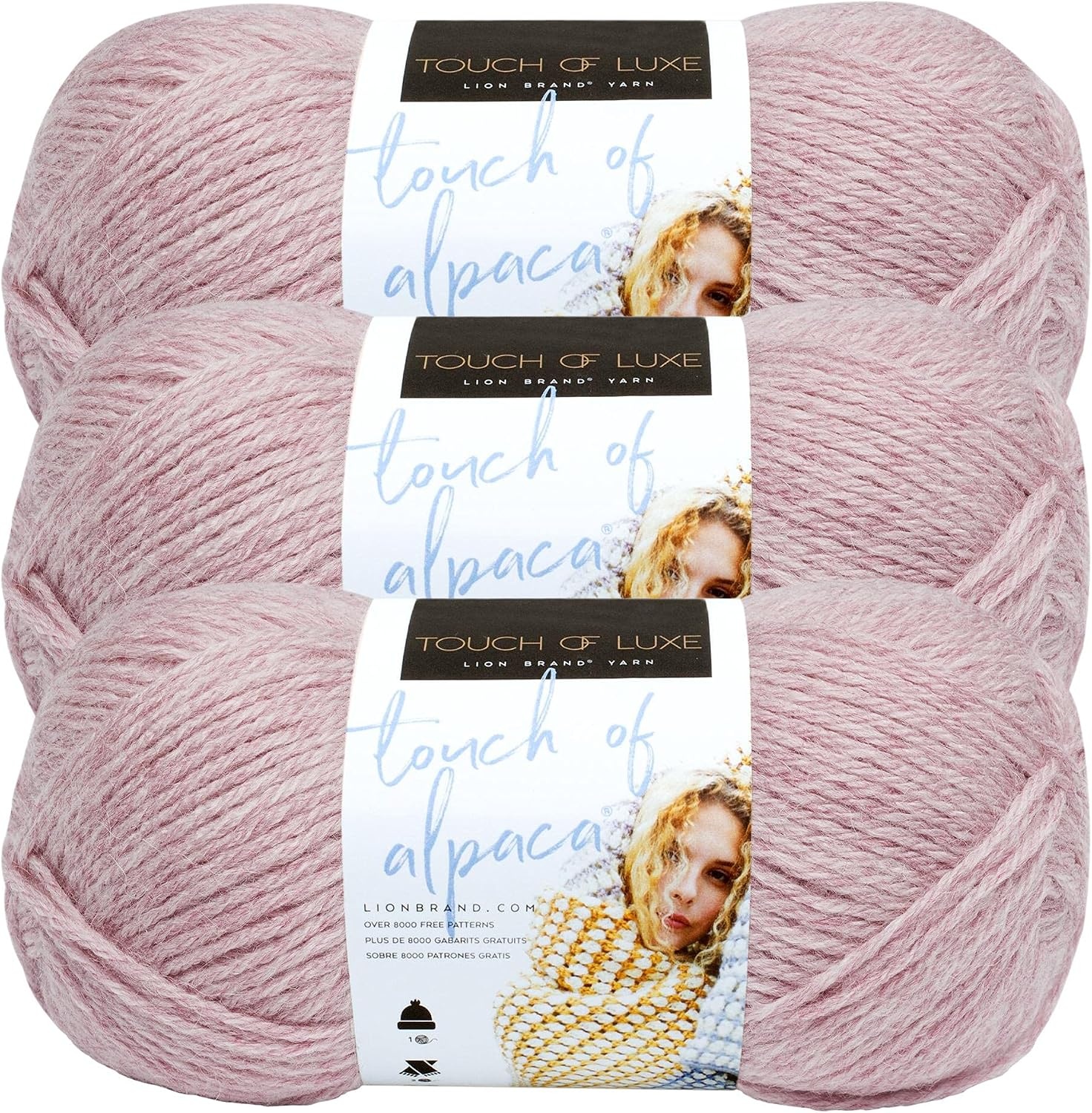 image:image3 Pack Lion Brand Yarn Touch of Alpaca Yarn CrimsonBlush