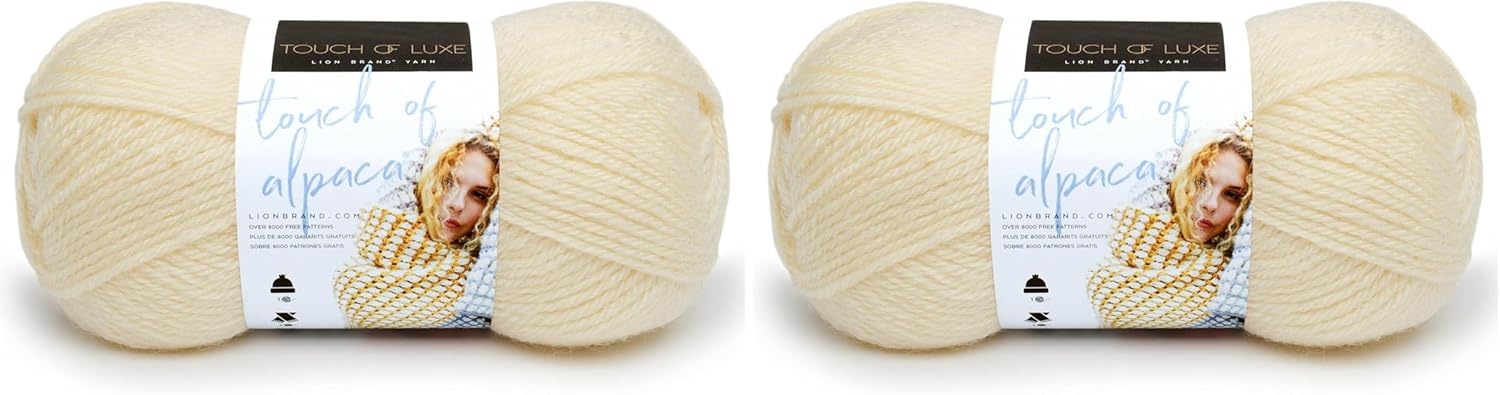 image:image3 Pack Lion Brand Yarn Touch of Alpaca Yarn CrimsonCream